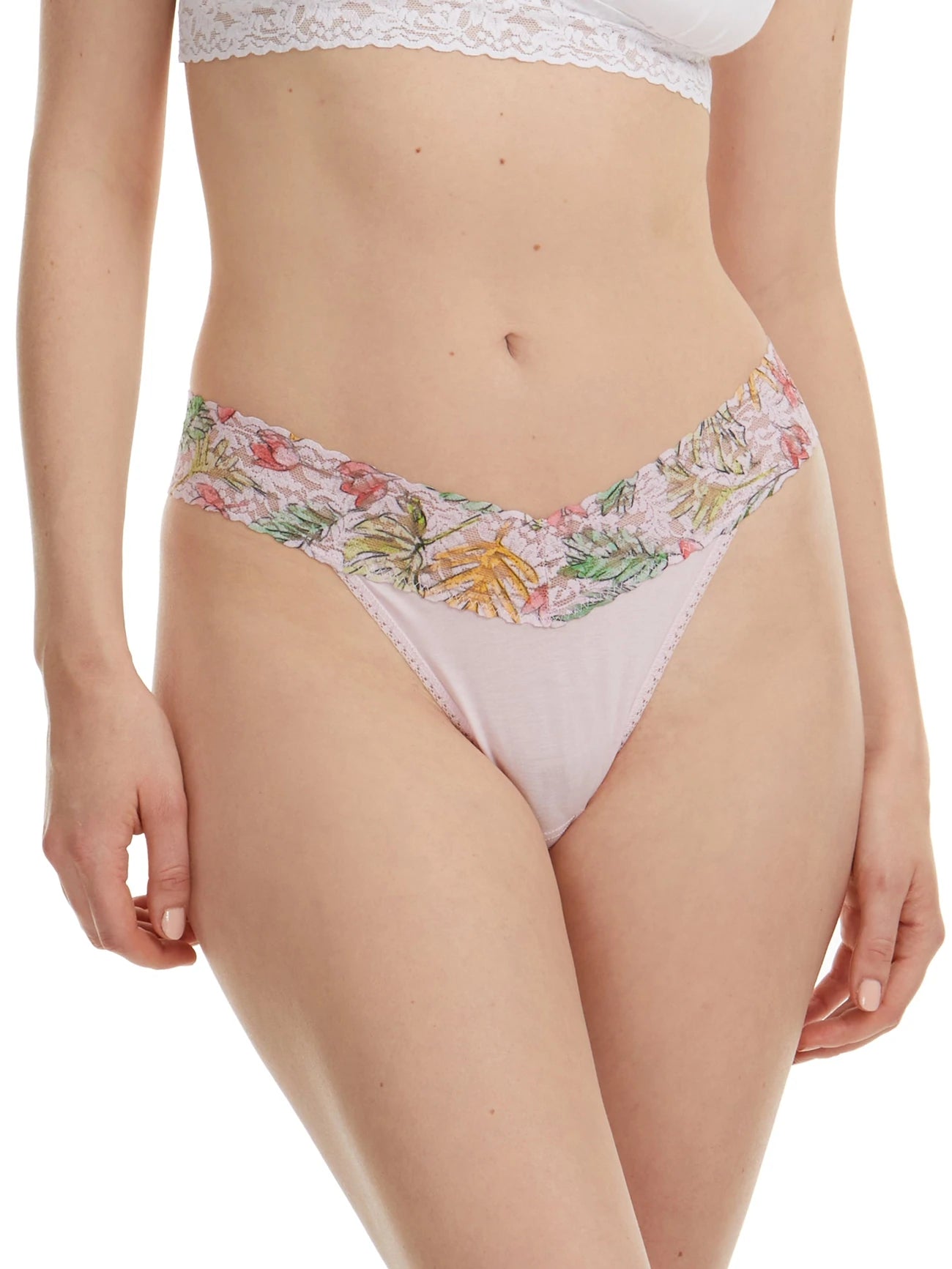 Hanky Panky Supima Cotton Lovely Leaves Thong - 0