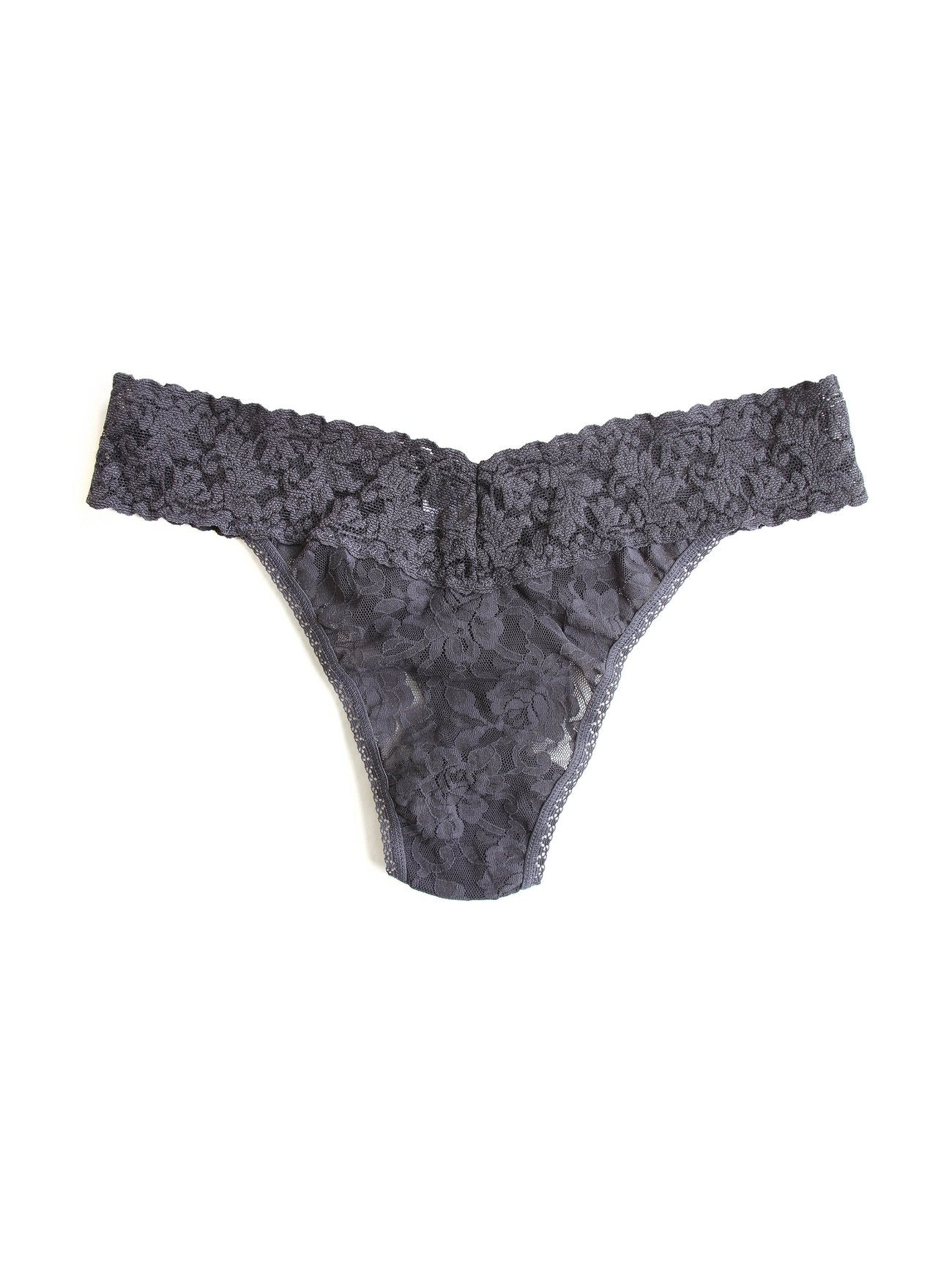 Original Rise Signature Lace Thong In Vanilla - Hanky Panky Original Rise Signature Lace Thong In Vanilla - Hanky Panky