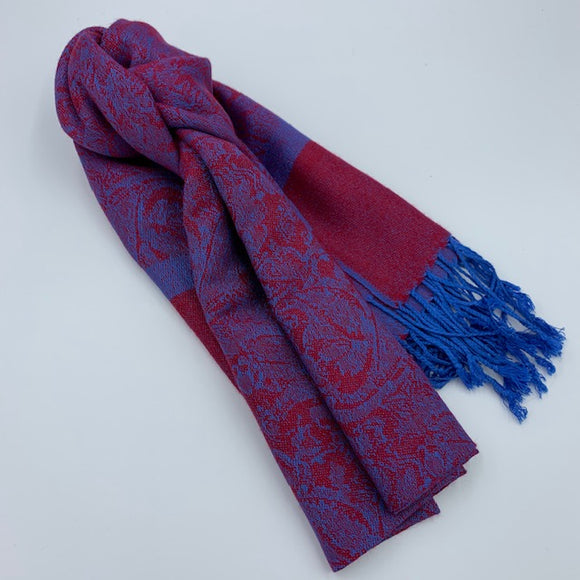 V-119 Dark Red & Cornflower Blue