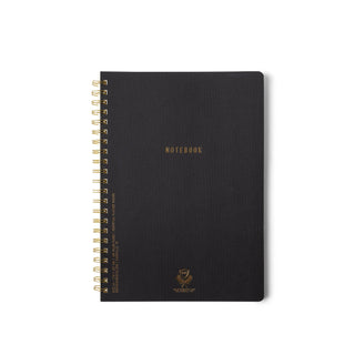 Buy ebony Designworks Textured Paper Cover Twin Wire A4 Crest Notebook