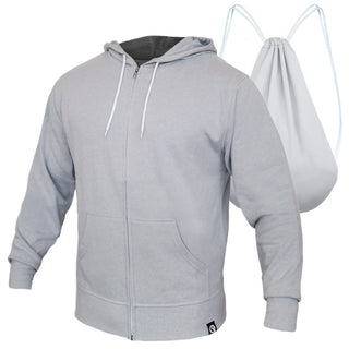 Buy heather-grey Quick Flip Hero Hoodie Liteweight UNISEX Full Zip