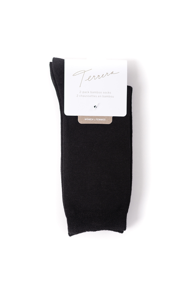 Terrera 2 Pack Bamboo Ladies Crew Length Socks