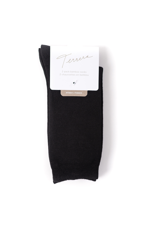 Terrera 2 Pack Bamboo Ladies Crew Length Socks
