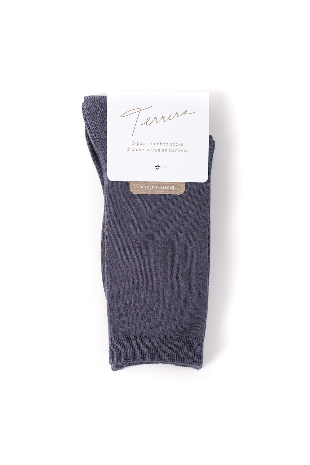 Buy grey Terrera Ladies Crew Length Socks - 2 Pack