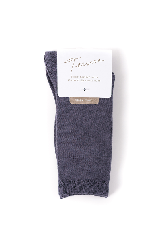 Terrera 2 Pack Bamboo Ladies Crew Length Socks