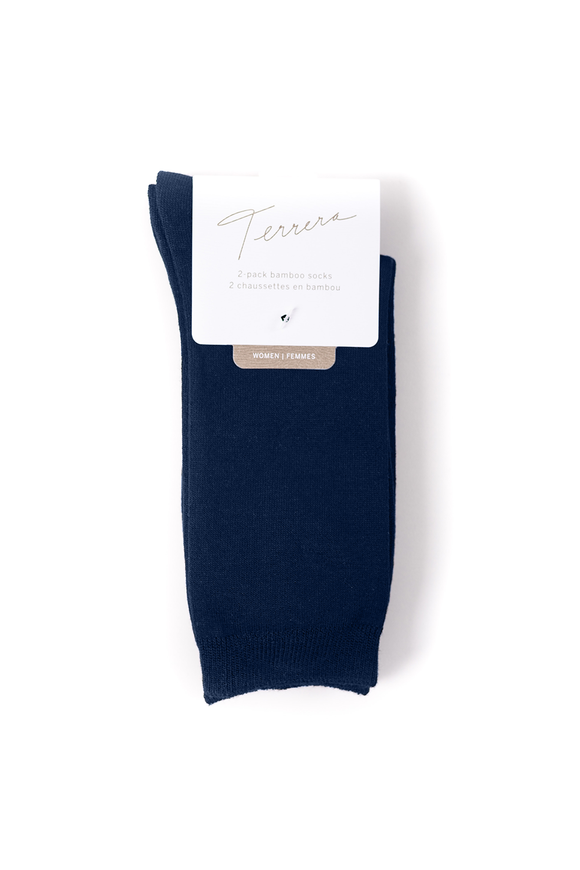 Terrera 2 Pack Bamboo Ladies Crew Length Socks