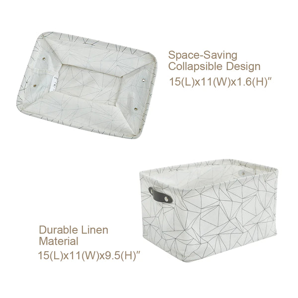 Large 6-Pack Water Resistant Storage Bin with Handles - Lightweight Patterned