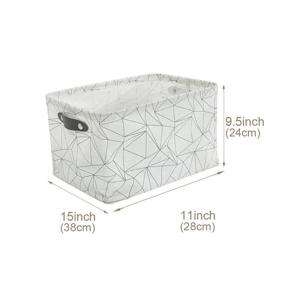 Large 6-Pack Water Resistant Storage Bin with Handles - Lightweight Patterned