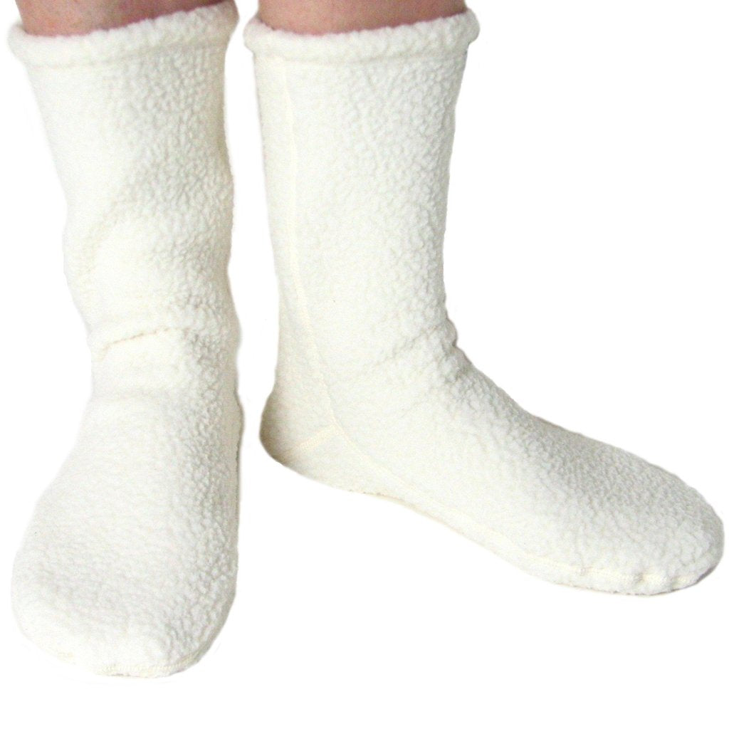 Polar Feet Adult Fleece Socks - Supersoft Cream-1
