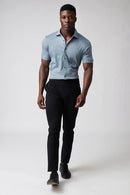 Raffi All Year Round Aqua Cotton Short Sleeve Button up RW22210 - My Filosophy