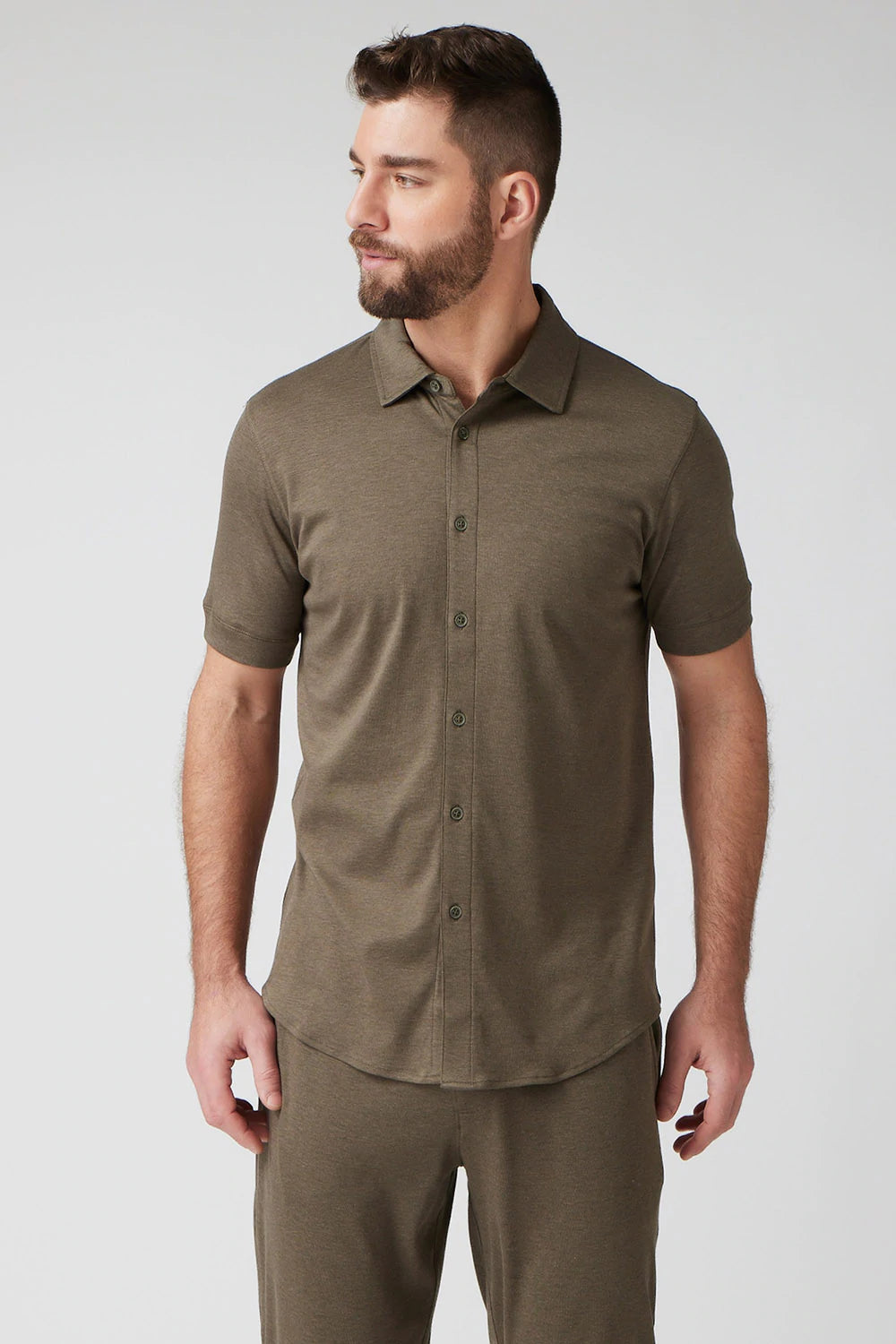 Buy army Raffi All Year Round Aqua Cotton Short Sleeve Button up RW22210
