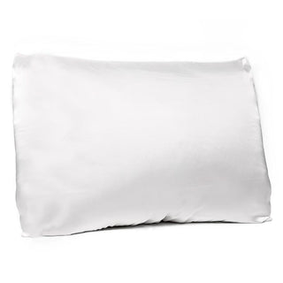 Buy white Bella Satin Pillowcase with Zipper Closure