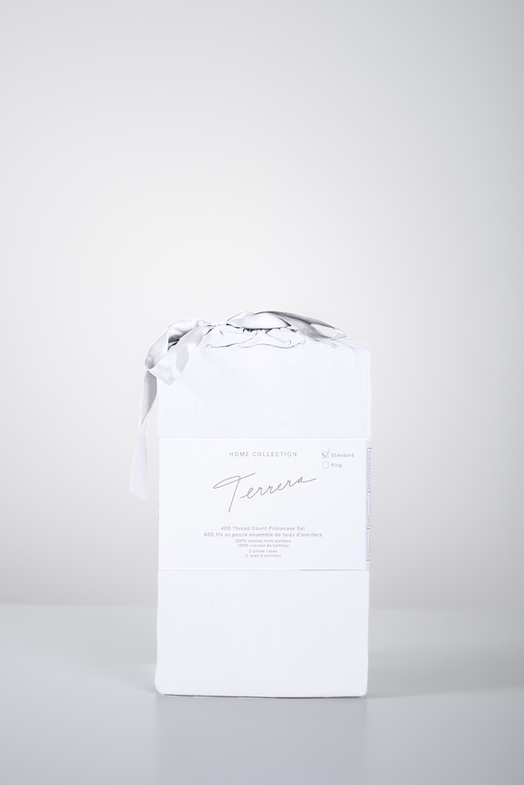 Terrera White Bamboo Pillowcase