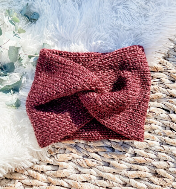 Badlands Burgundy Knit Headband for Women