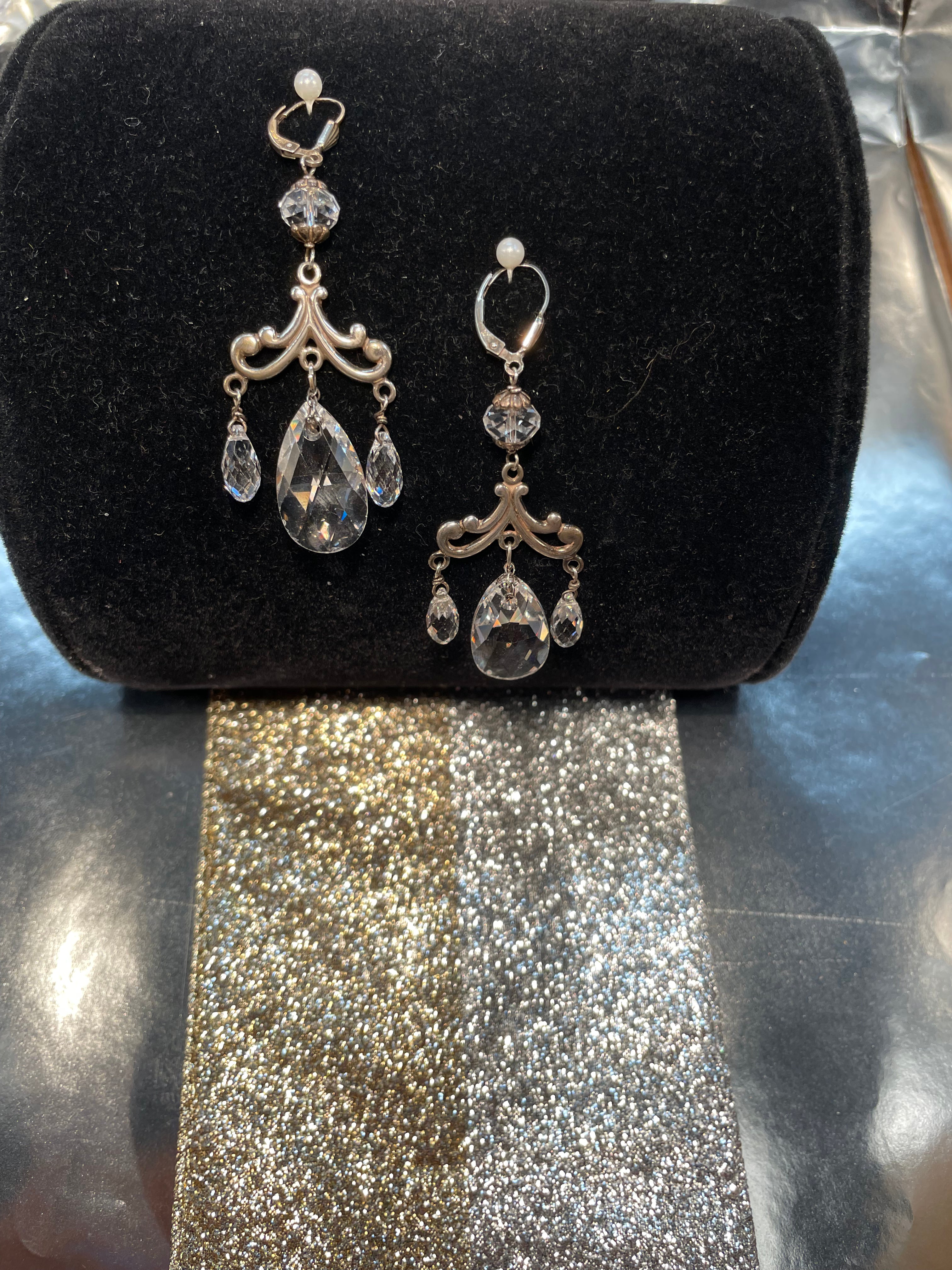 Joanna Bisley Crystal Pear Large Chandelier Earring