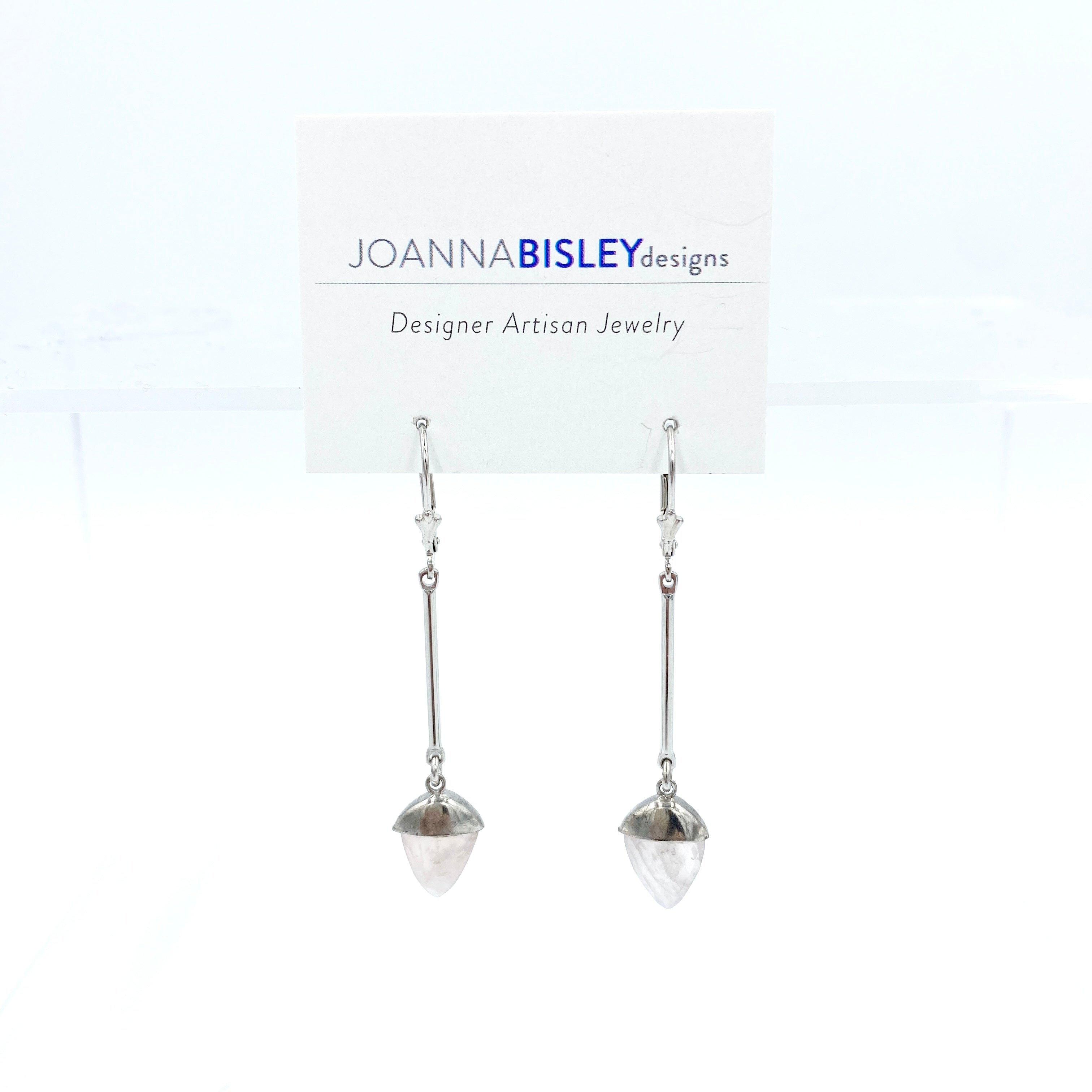 Joanna Bisley Sterling Silver Bar with Moonstone Earrings E3652mo