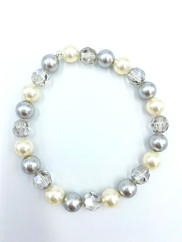 Joanna Bisley Light Grey, Cream Pearl Bracelet
