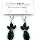 Joanna Bisley Austrian Crystal Jet Pear Drop Earrings-2