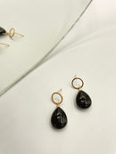 Joanna Bisley Black Onyx Teardrop on Circle Stud-5