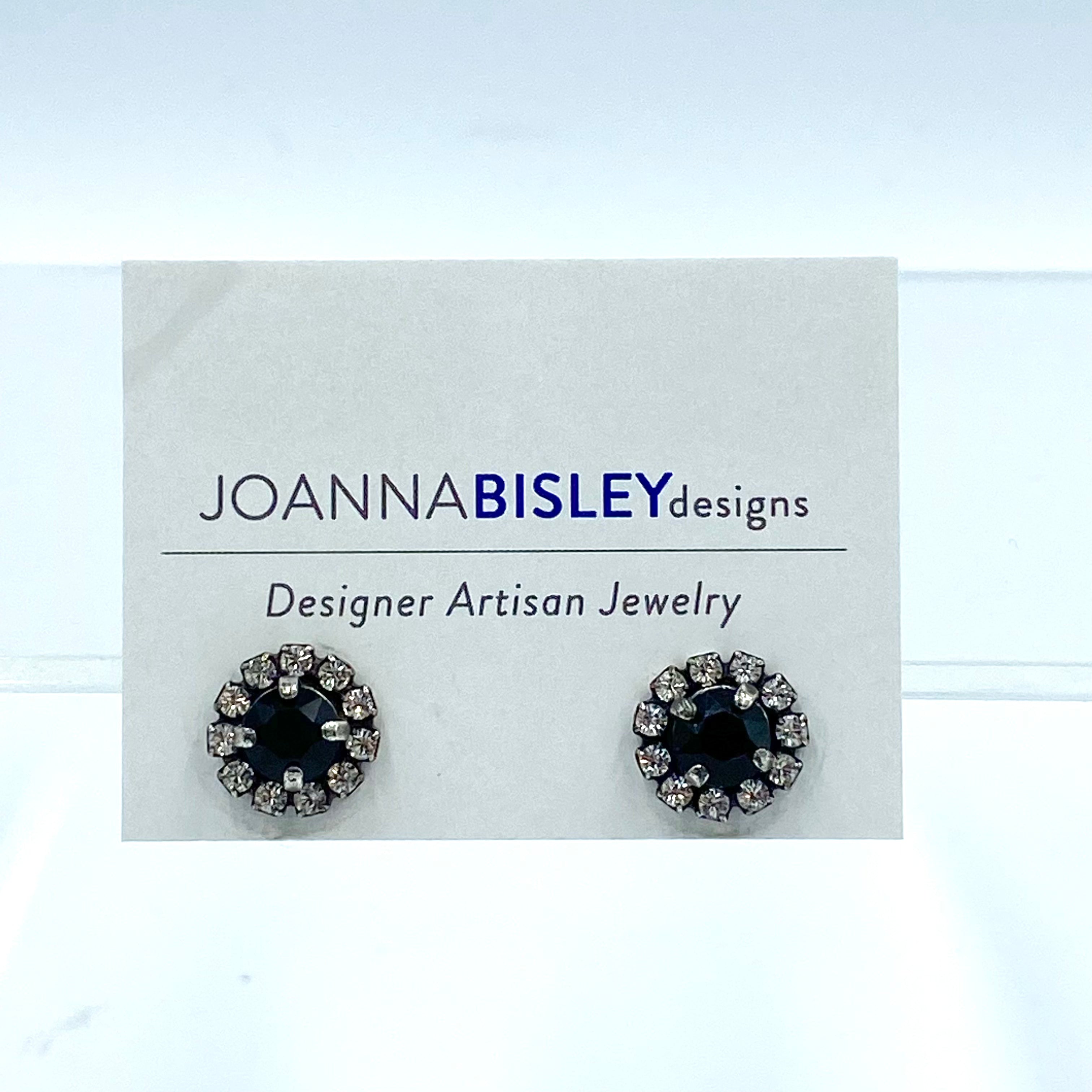 Joanna Bisley Jet Stud Crystal Earrings