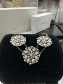 Joanna Bisley Swarovski Crystal Sterling Silver Disc Necklace N3533-2