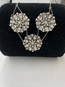 Joanna Bisley Swarovski Crystal Sterling Silver Disc Necklace N3533-4