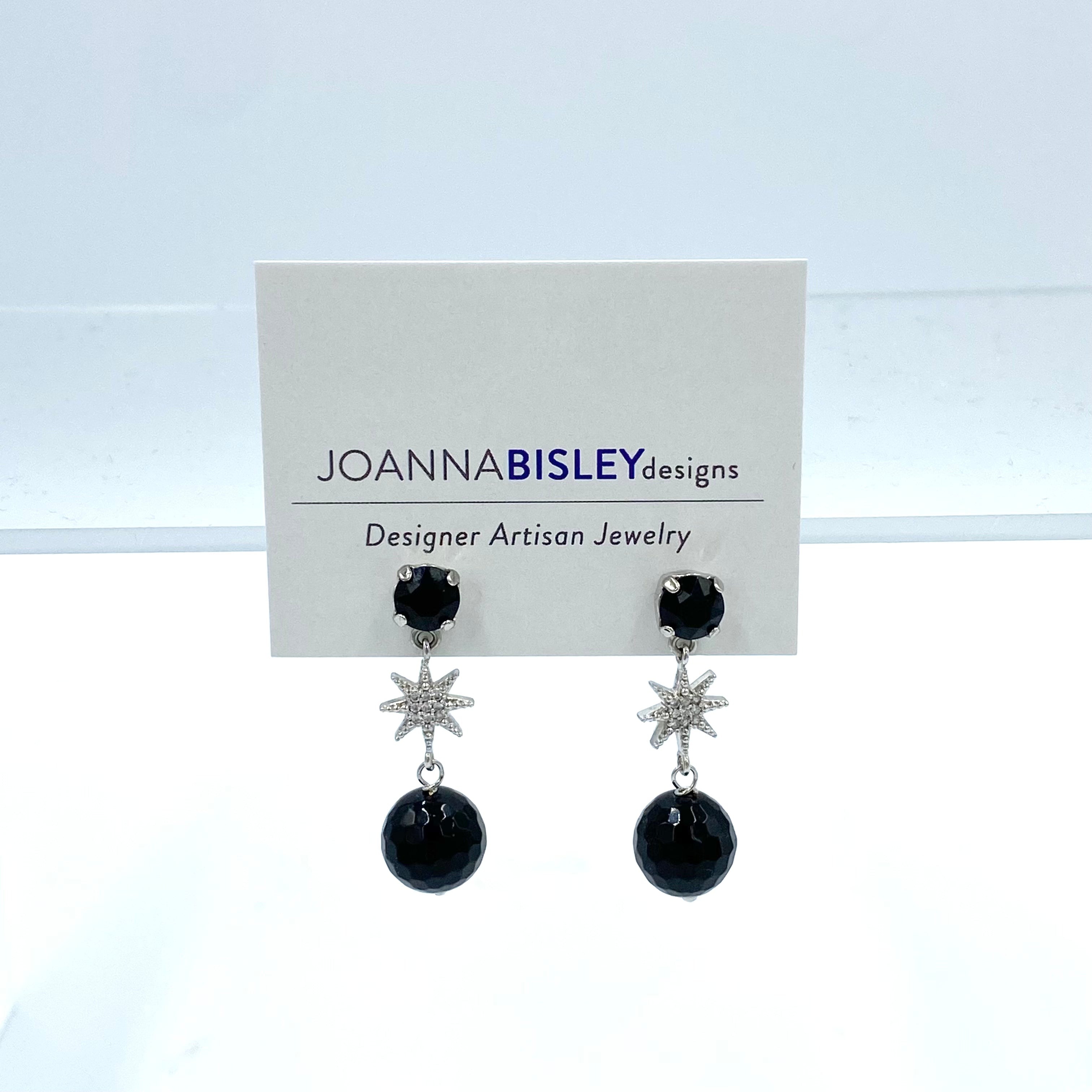 Joanna Bisley Onyx Large Sunburst Earrings