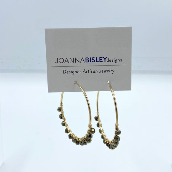 Joanna Bisley Pyrite 14kt Goldfill Hoop Earrings