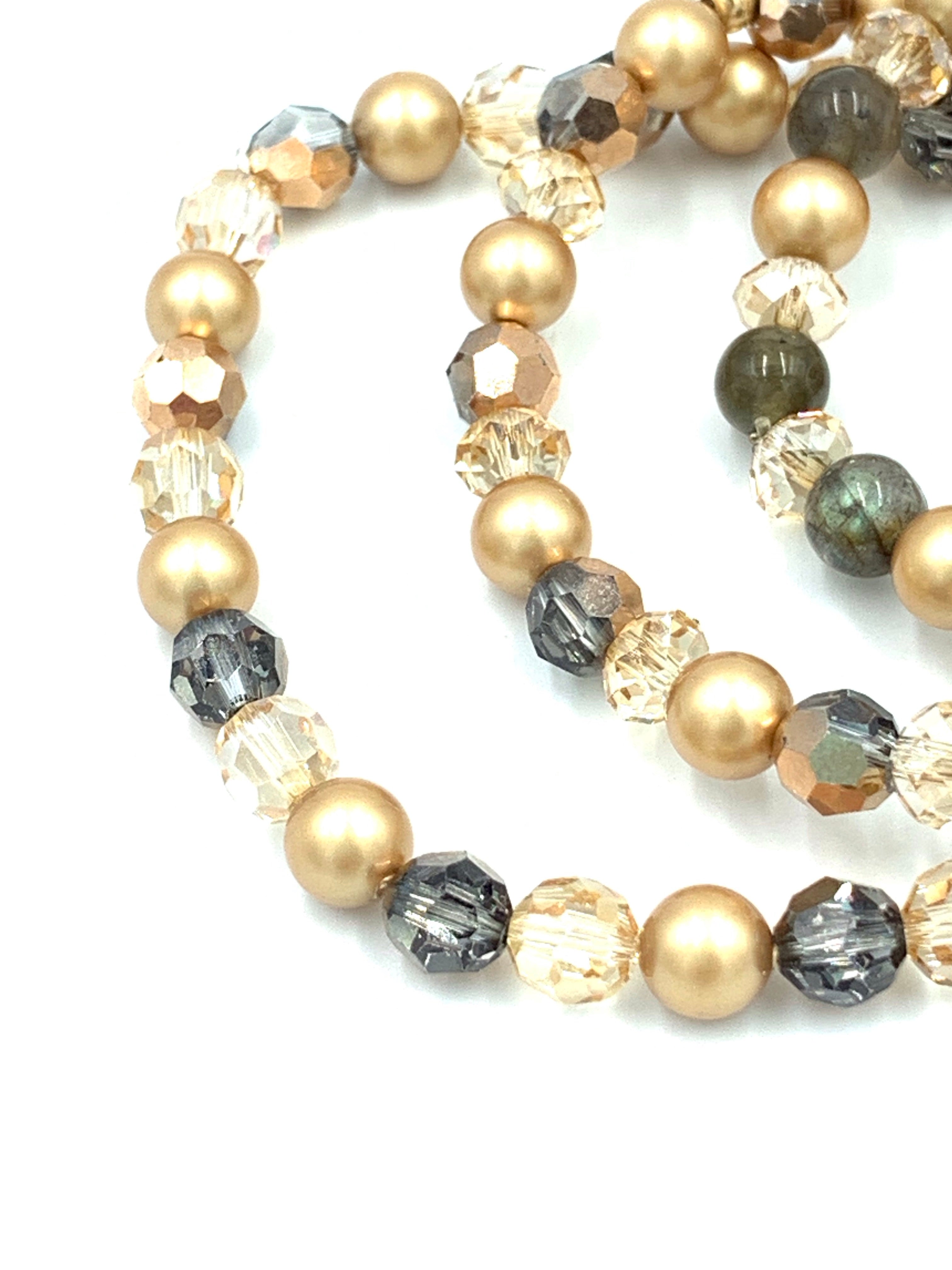 Joanna Bisley Swarovski Crystal Rose Gold, Vintage Pearl Bracelet B3614 - 0