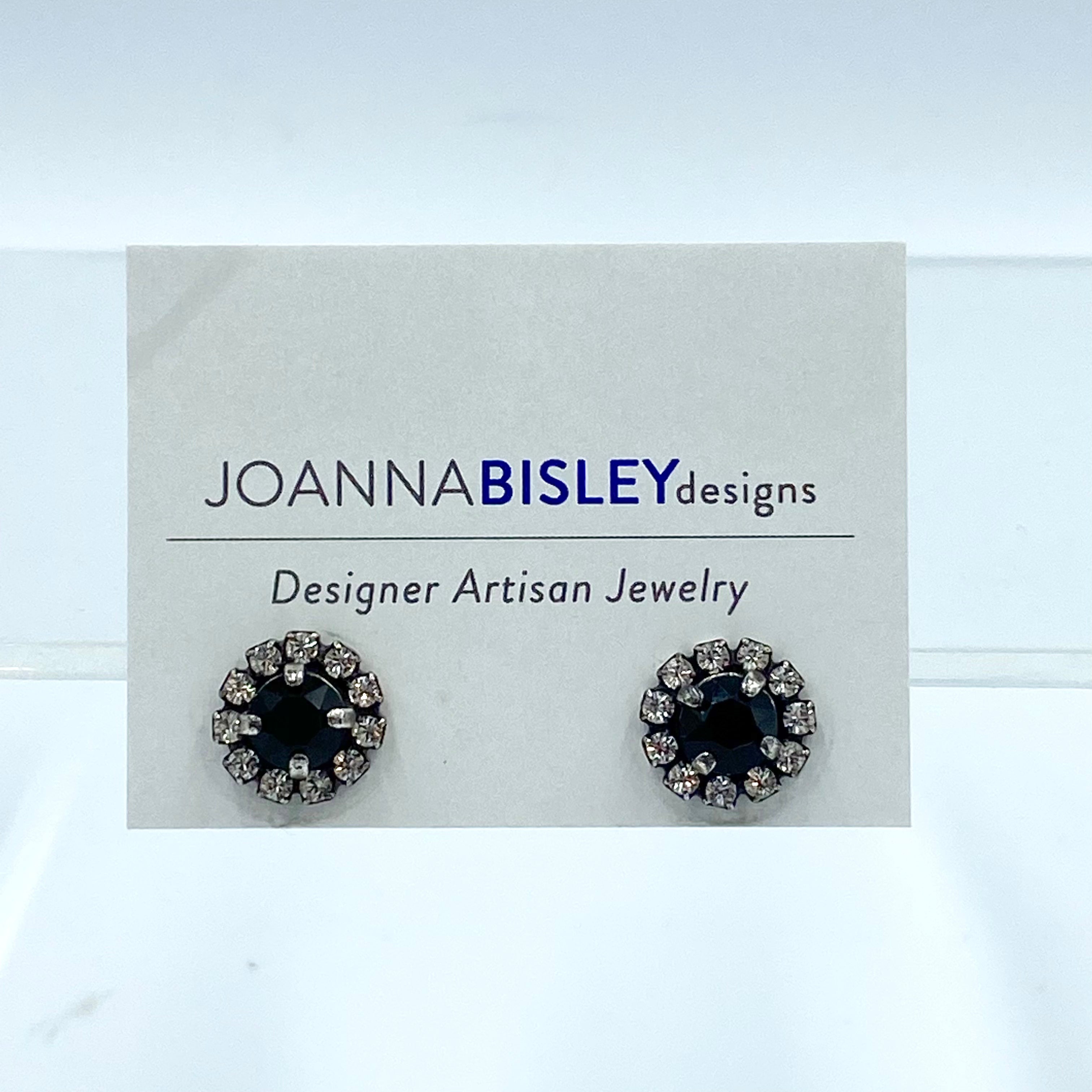 Joanna Bisley Jet Stud Crystal Earrings