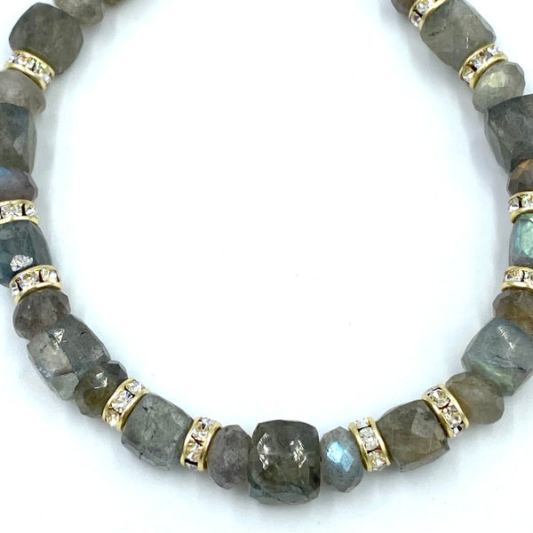 Joanna Bisley Labradorite Austrian Crystal 14kt Goldfill Bracelet