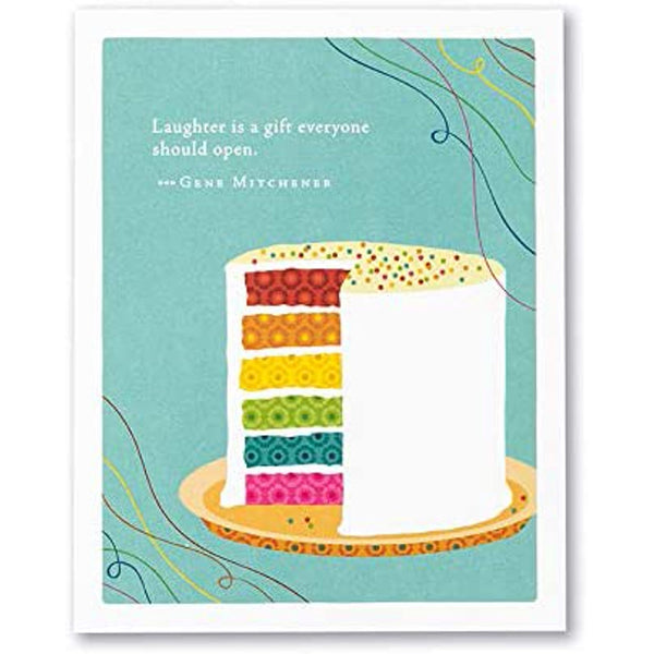 Positively Green (BDAY) Birthday Greeting Card: Laughter Is A Gift Everyone Should Open