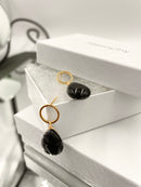 Joanna Bisley Black Onyx Teardrop on Circle Stud-4