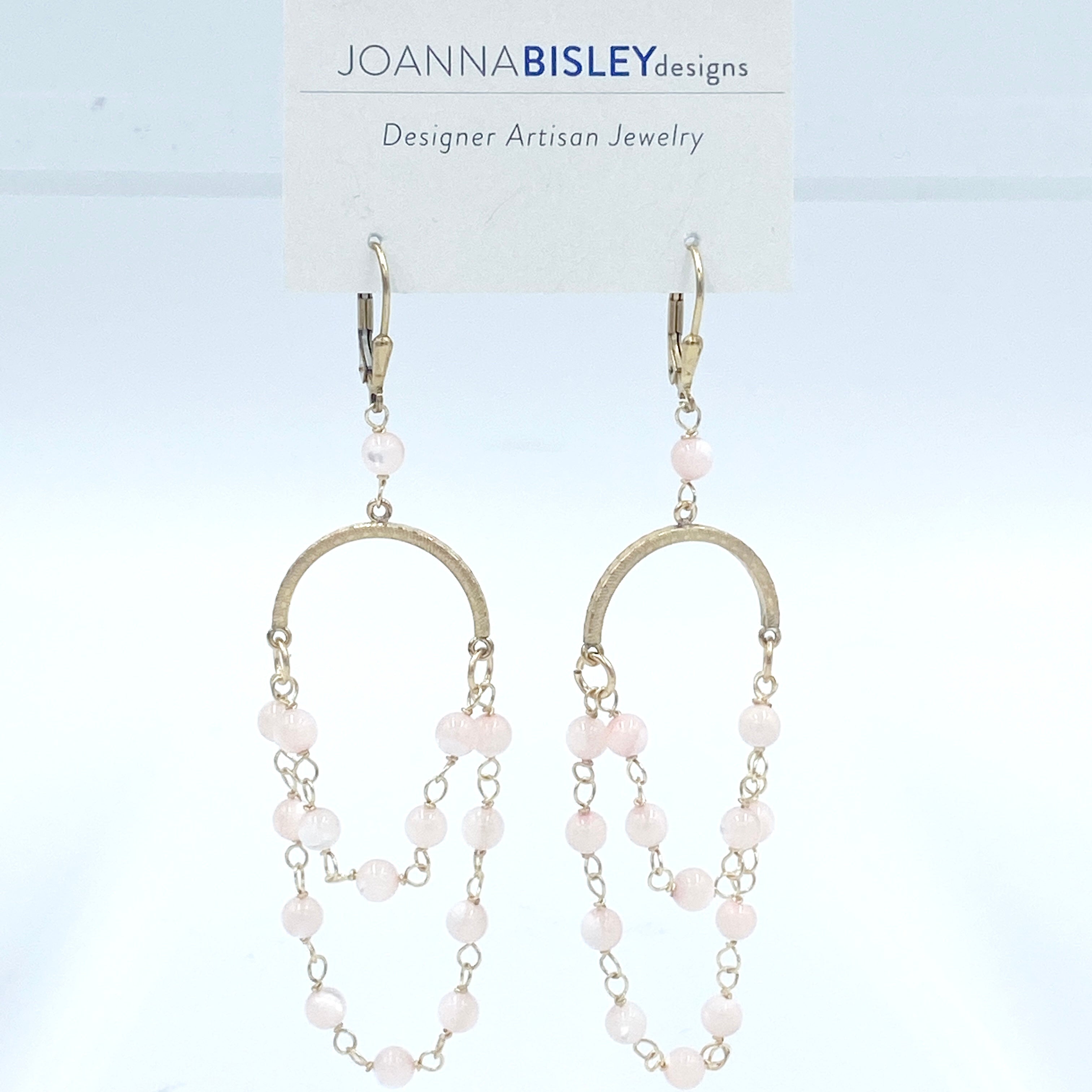 Joanna Bisley Pink Mother of Pearl and 14kt goldfill Earrings E3592pi