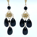 Joanna Bisley Tannis Jet Black Gold Earrings-2