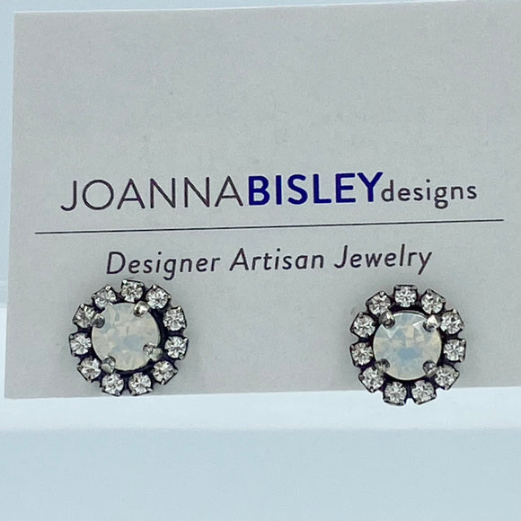 Joanna Bisley White Opal Stud with Ring of Crystals