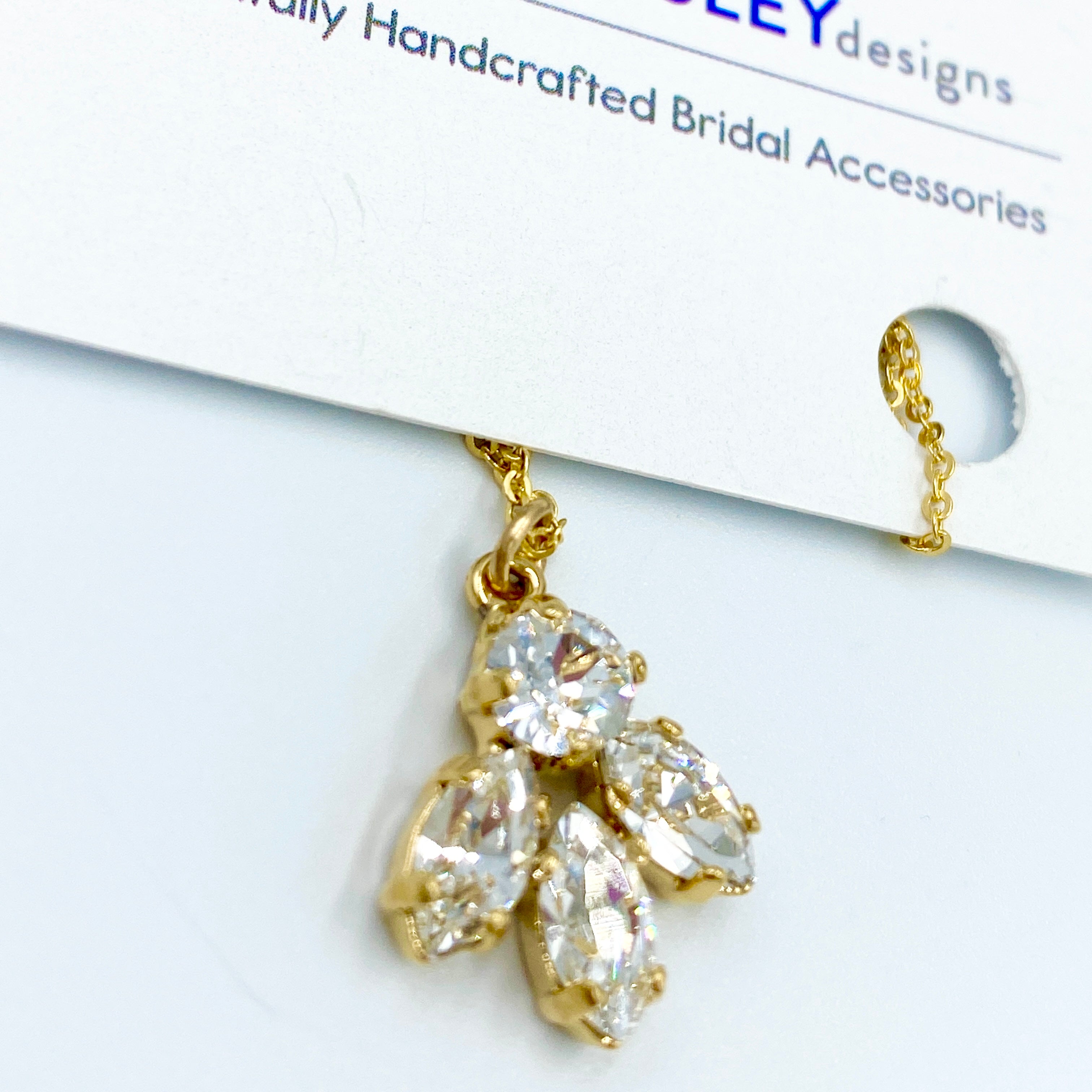 Joanna Bisley CLAUDIA Swarovski Crystal 14Kt Goldfill Necklace