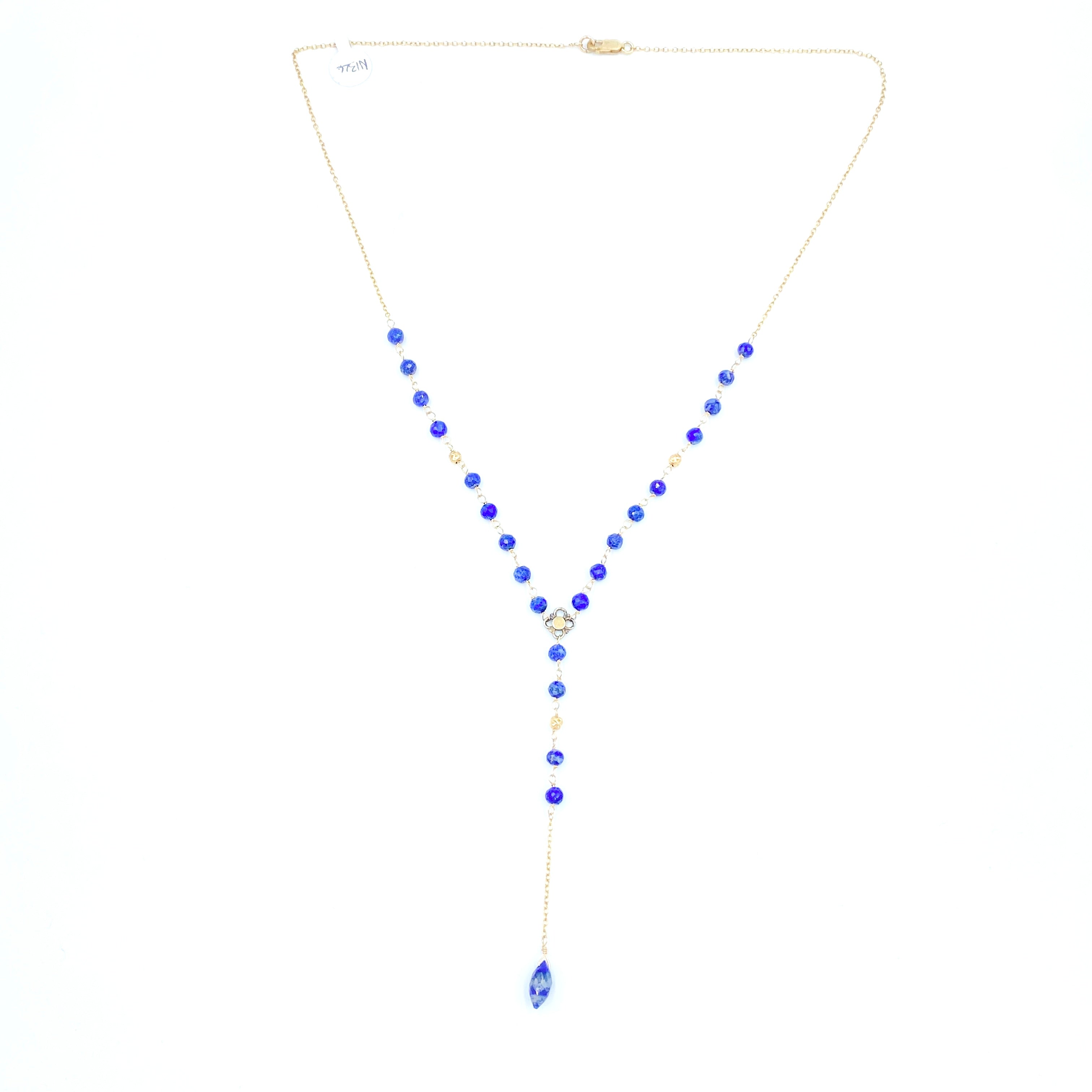 Joanna Bisley 14kt Goldfill and Lapis Necklace