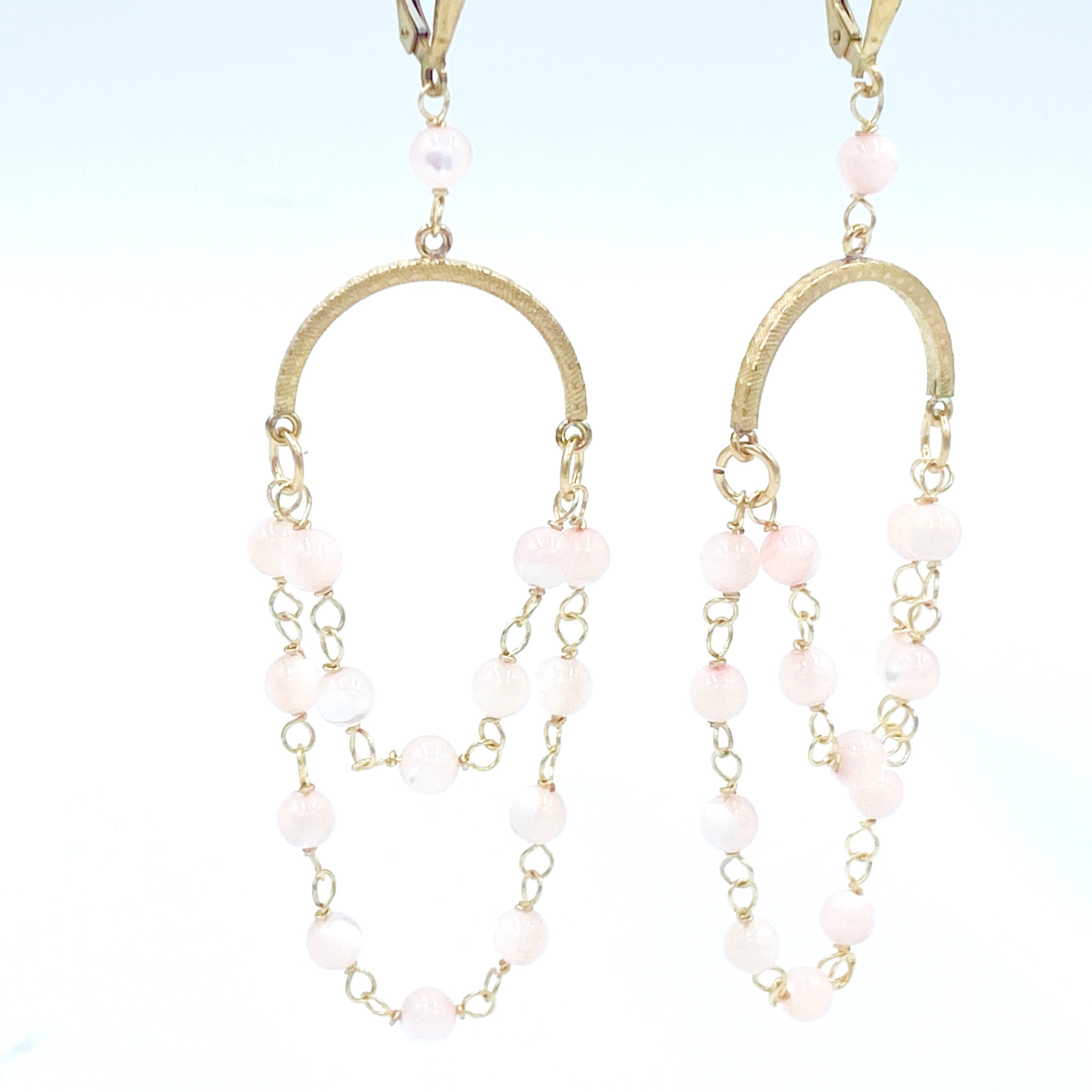 Joanna Bisley Pink Mother of Pearl and 14kt goldfill Earrings E3592pi - 0