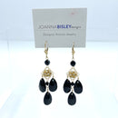 Joanna Bisley Tannis Jet Black Gold Earrings-1